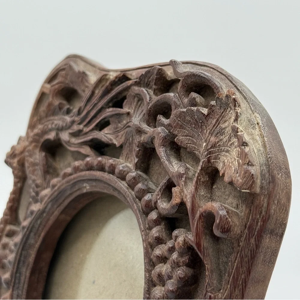Antique Chinese hand carved wooden frame